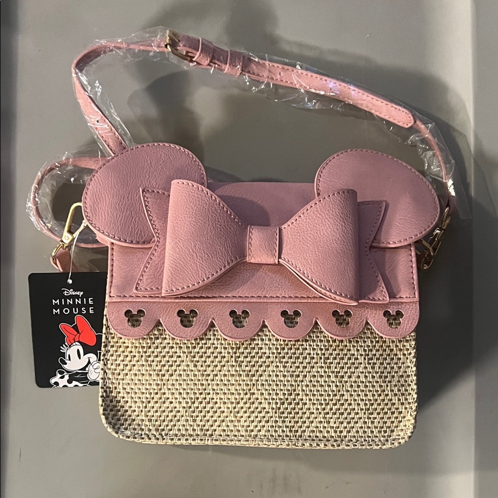 Disney Minnie Mouse Pink and Tan Crossbody Bag